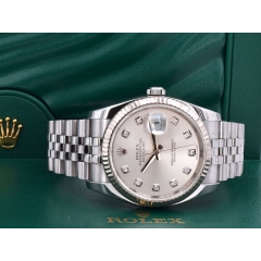 116234 Silver Dial With Big Diamonds - Full Set 36mm