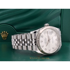 116234 Silver Dial With Big Diamonds - Full Set 36mm