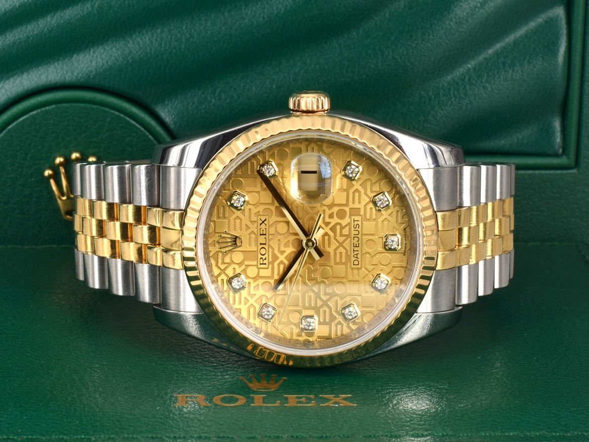 116233 Gold Jubilee Dial With Big Diamonds - Full Set 36mm