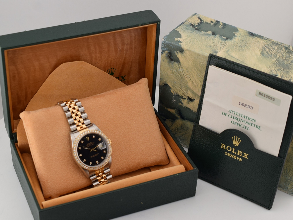 16233 Black Diamonds Dial - After Diamonds Bezel - Full Set 36mm