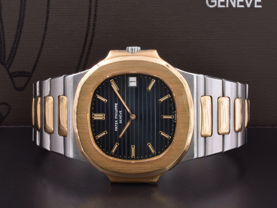 3700 Steel/Gold Blue Dial Original Box / Warranty 1982 very rare