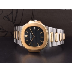 3700 Steel/Gold Blue Dial Original Box / Warranty 1982 very rare