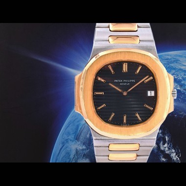 3700 Steel/Gold Blue Dial Original Box / Warranty 1982 very rare