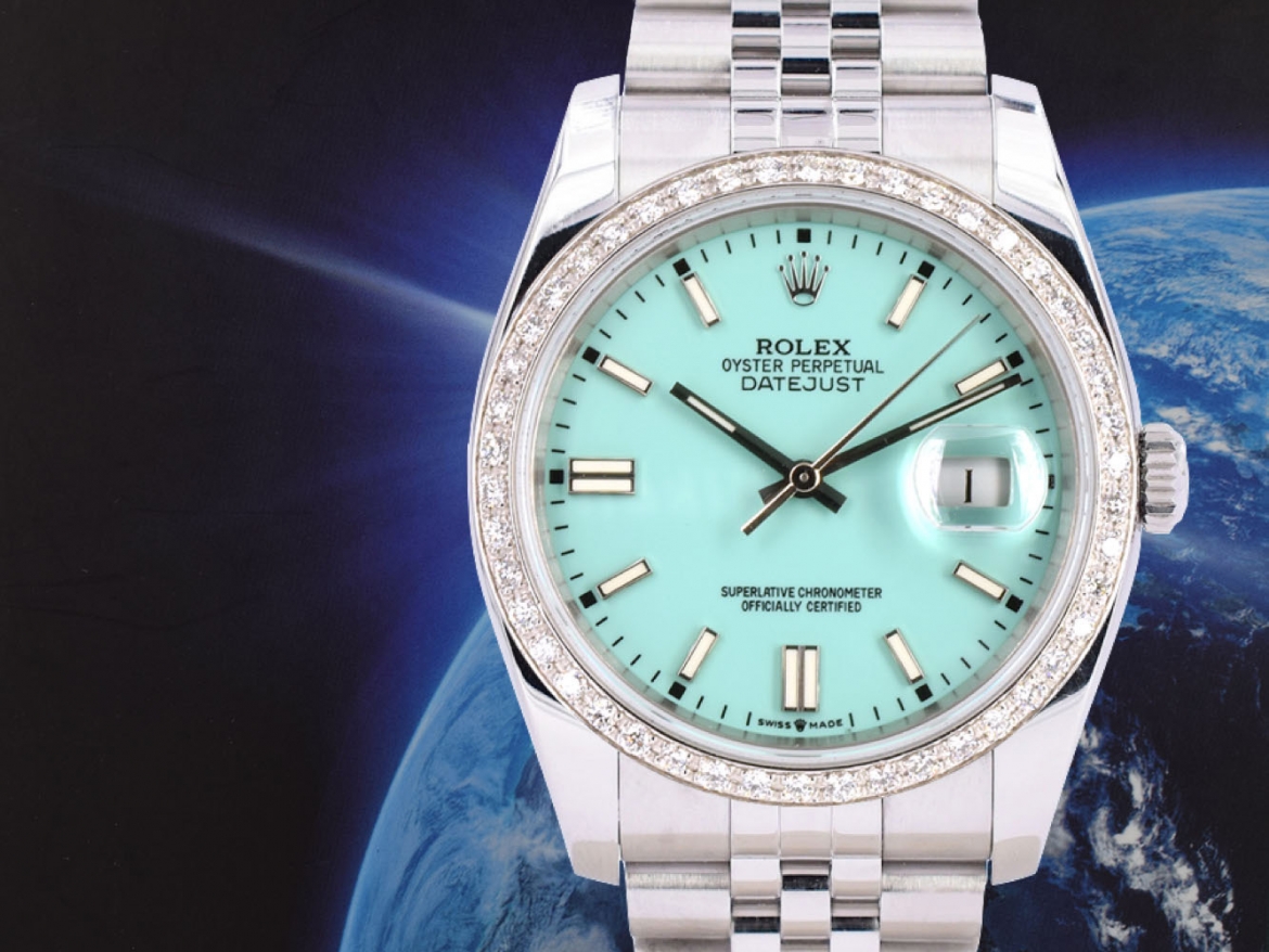 Turquoise Dial With After Diamonds Bezel - Full set 36mm