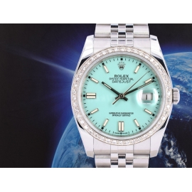 Turquoise Dial With After Diamonds Bezel - Full set 36mm