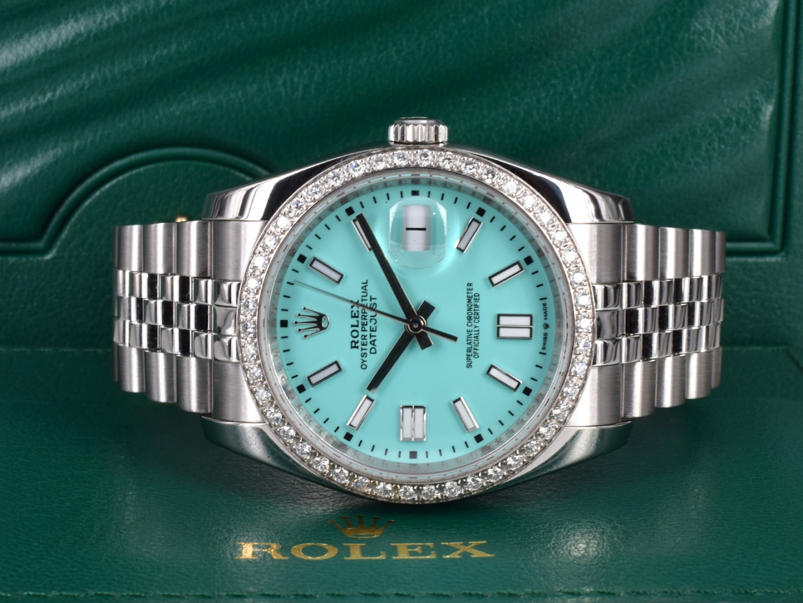 Turquoise Dial With After Diamonds Bezel - Full set 36mm