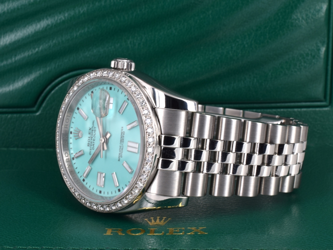 Turquoise Dial With After Diamonds Bezel - Full set 36mm