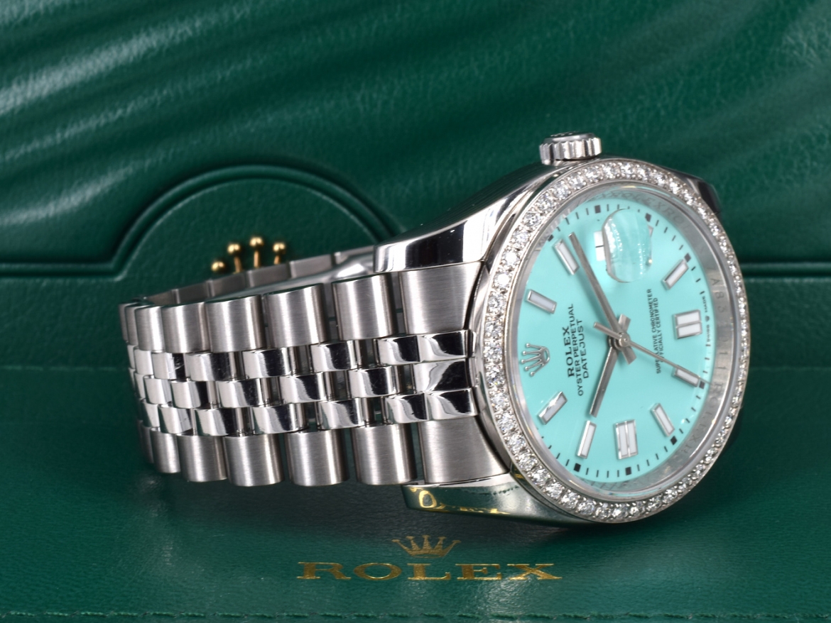 Turquoise Dial With After Diamonds Bezel - Full set 36mm