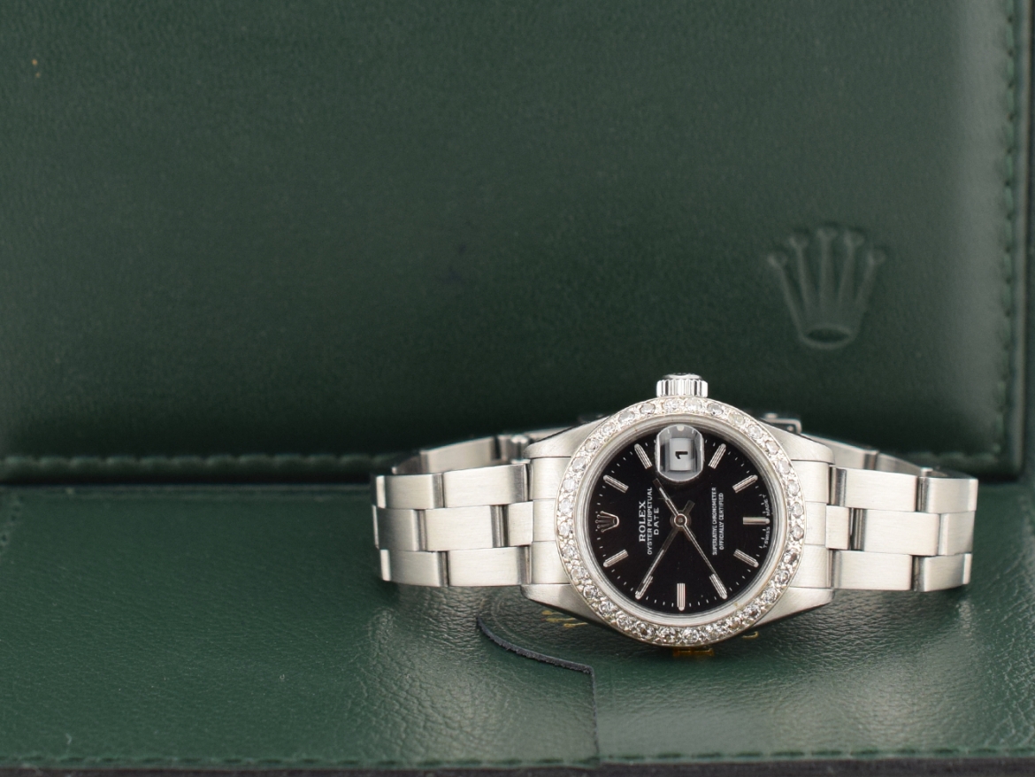 26mm Black Dial With After Diamonds Bezel - Full Set