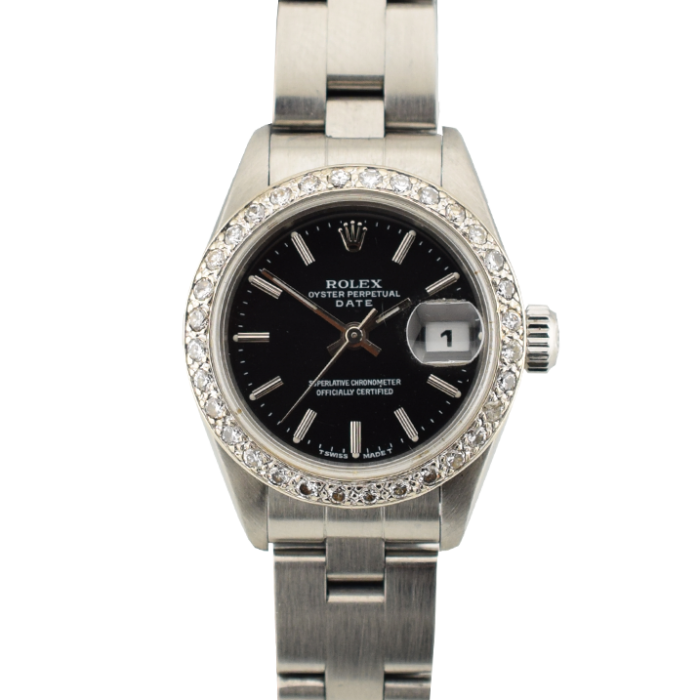 26mm Black Dial With After Diamonds Bezel - Full Set
