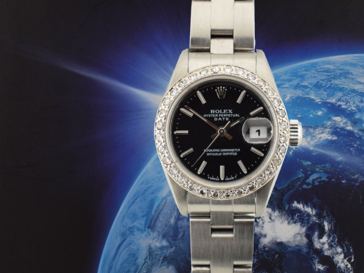 26mm Black Dial With After Diamonds Bezel - Full Set