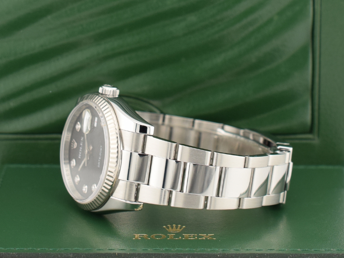 116234 Black Dial With Big Diamonds - Full Set 36mm