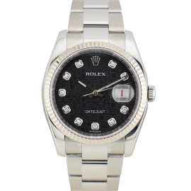 116234 Black Dial With Big Diamonds - Full Set 36mm
