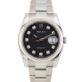 116234 Black Dial With Big Diamonds - Full Set 36mm