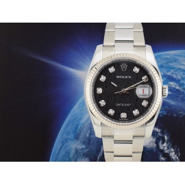 116234 Black Dial With Big Diamonds - Full Set 36mm