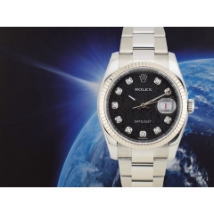 116234 Black Dial With Big Diamonds - Full Set 36mm