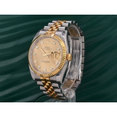 116233 Gold Dial With Big Diamonds - Full Set 36mm