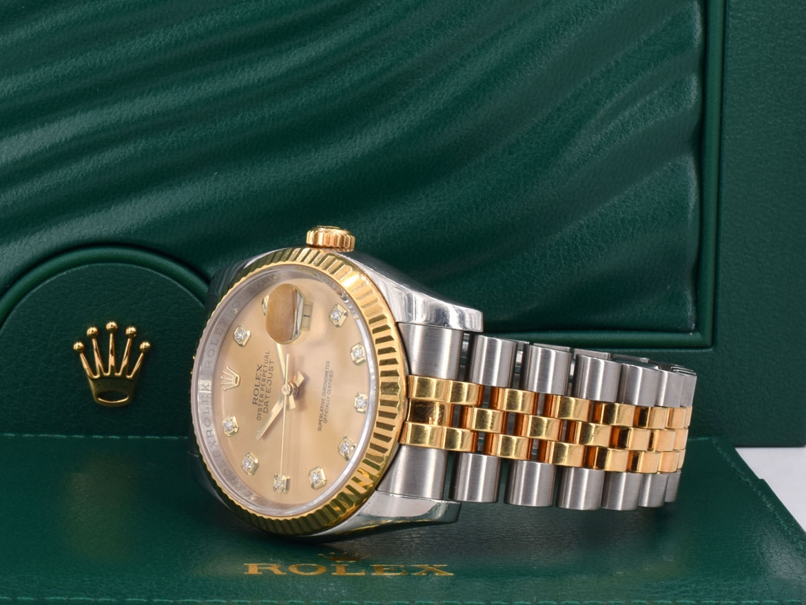 116233 Gold Dial With Big Diamonds - Full Set 36mm