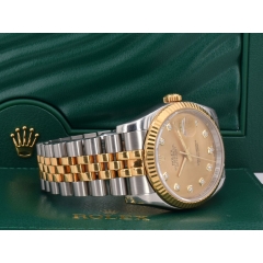 116233 Gold Dial With Big Diamonds - Full Set 36mm