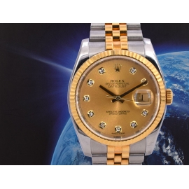 116233 Gold Dial With Big Diamonds - Full Set 36mm