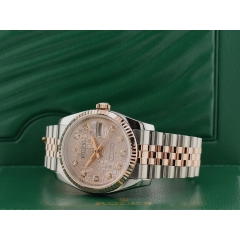 Stainless Steel - Rose Gold Jubilee Diamond Dial