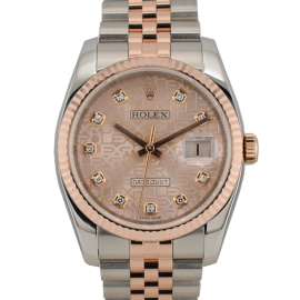 Stainless Steel - Rose Gold Jubilee Diamond Dial