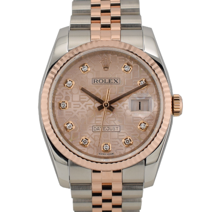 Stainless Steel - Rose Gold Jubilee Diamond Dial