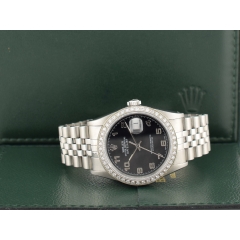 36mm ref.16234 Black Dial With After Diamonds Bezel