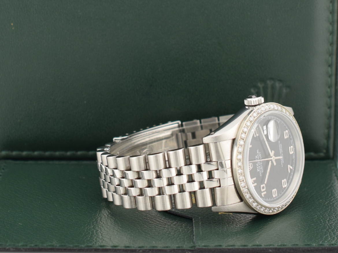 36mm ref.16234 Black Dial With After Diamonds Bezel