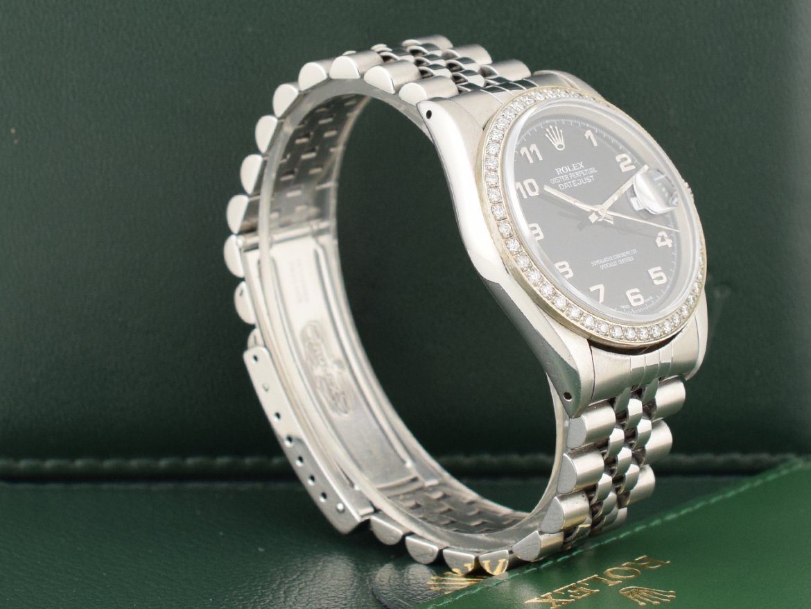 36mm ref.16234 Black Dial With After Diamonds Bezel
