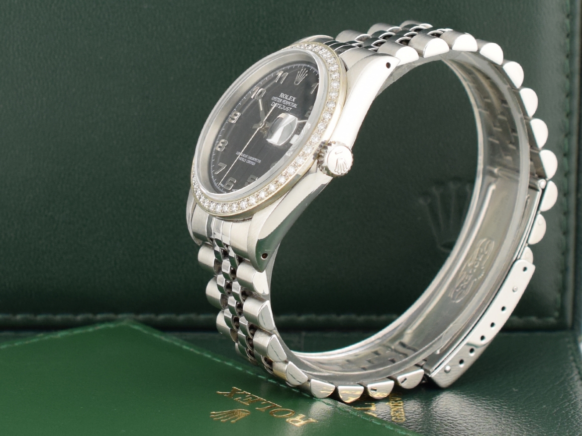 36mm ref.16234 Black Dial With After Diamonds Bezel