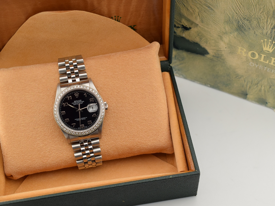 36mm ref.16234 Black Dial With After Diamonds Bezel