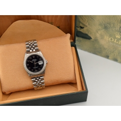 36mm ref.16234 Black Dial With After Diamonds Bezel