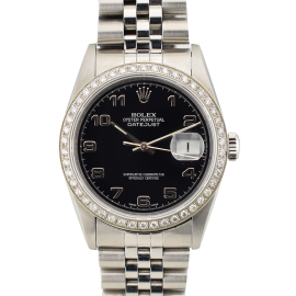 36mm ref.16234 Black Dial With After Diamonds Bezel