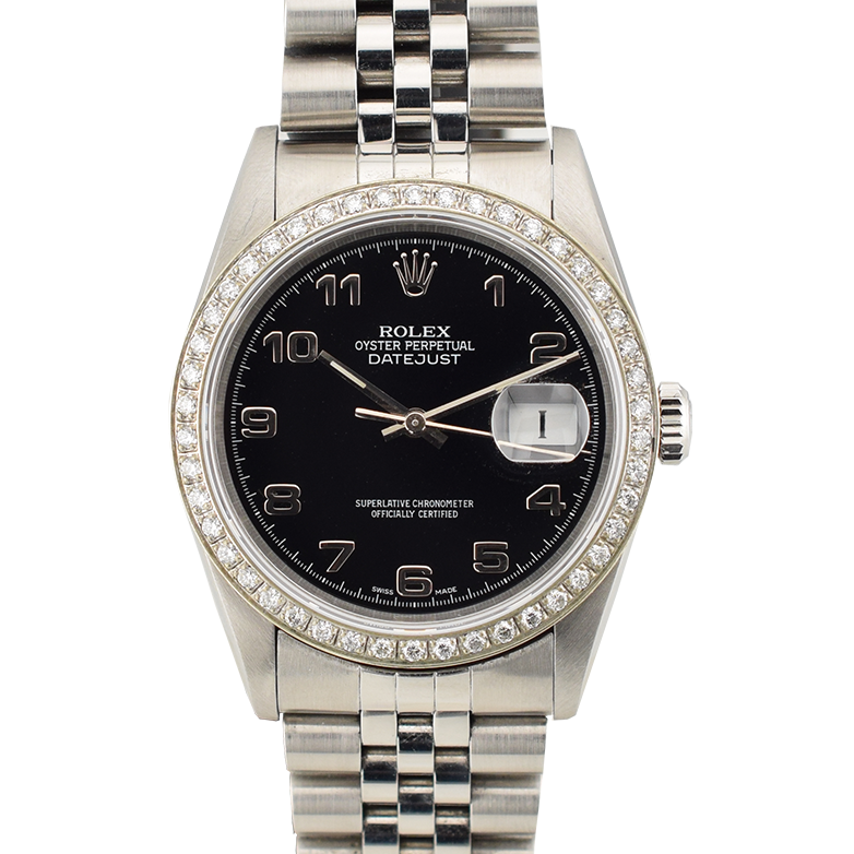 36mm ref.16234 Black Dial With After Diamonds Bezel
