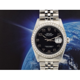 36mm ref.16234 Black Dial With After Diamonds Bezel