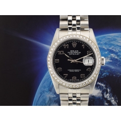 36mm ref.16234 Black Dial With After Diamonds Bezel