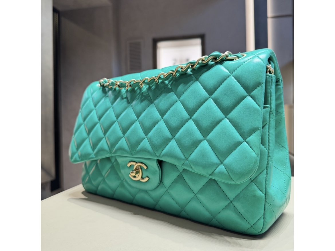 Chanel Jumbo Verde Prato