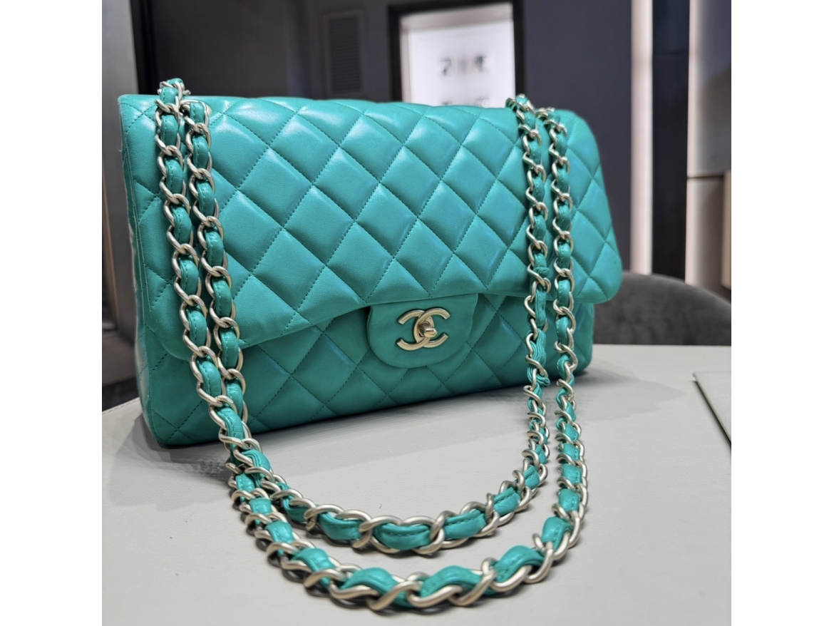 Chanel Jumbo Verde Prato