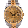 116233 Gold Dial With Big Diamonds - Full Set 36mm