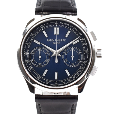 Chronograph Platinum Blue Baguette Diamond Dial New 2017