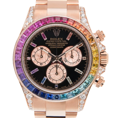 Rose Gold Diamond After Set  Rainbow Bezel