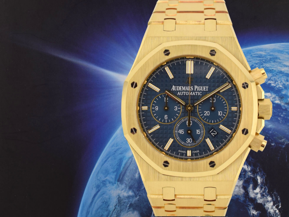 Chronograph Yellow Gold Blue dial Full Set - Boutique Edition VERY RARE