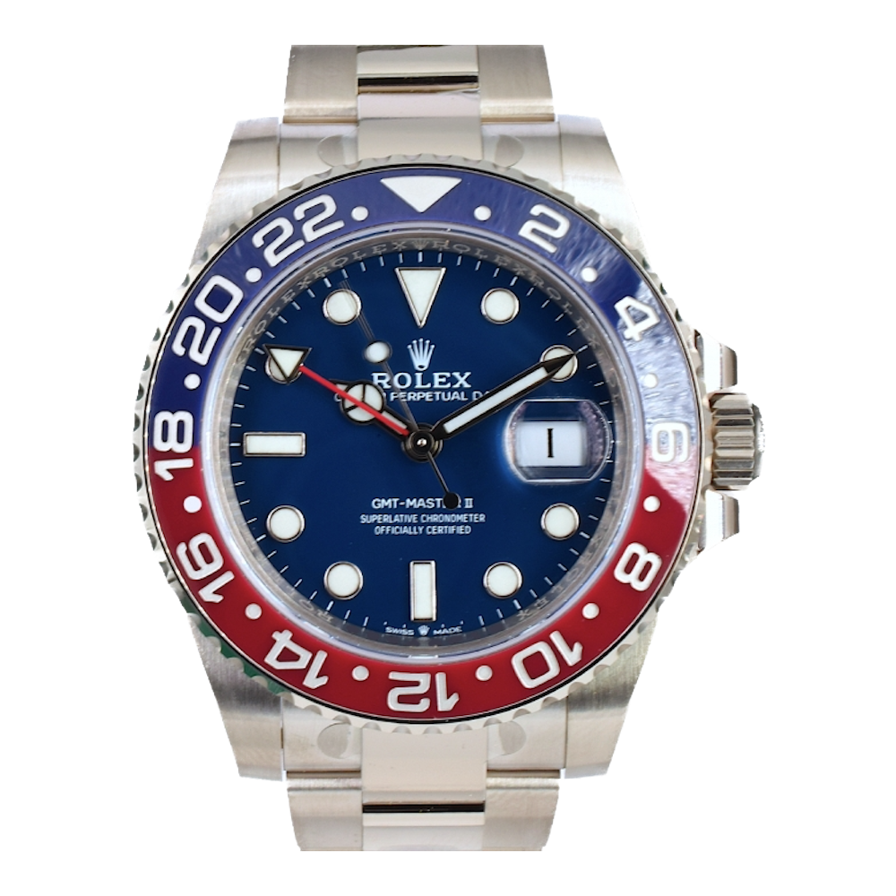 126719BLRO New Stickers 2021 - White Gold & Blue Dial