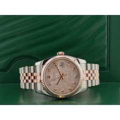 Stainless Steel - Rose Gold Jubilee Diamond Dial