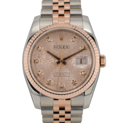Stainless Steel - Rose Gold Jubilee Diamond Dial