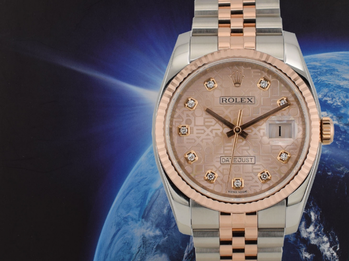 Stainless Steel - Rose Gold Jubilee Diamond Dial