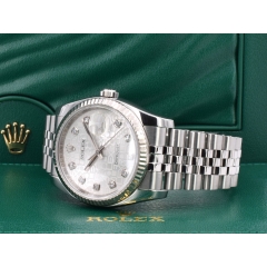 116234 White Jubilee Dial With Big Diamonds - Full Set 36mm