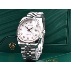 116234 White Jubilee Dial With Big Diamonds - Full Set 36mm