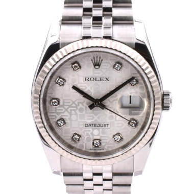 116234 White Jubilee Dial With Big Diamonds - Full Set 36mm